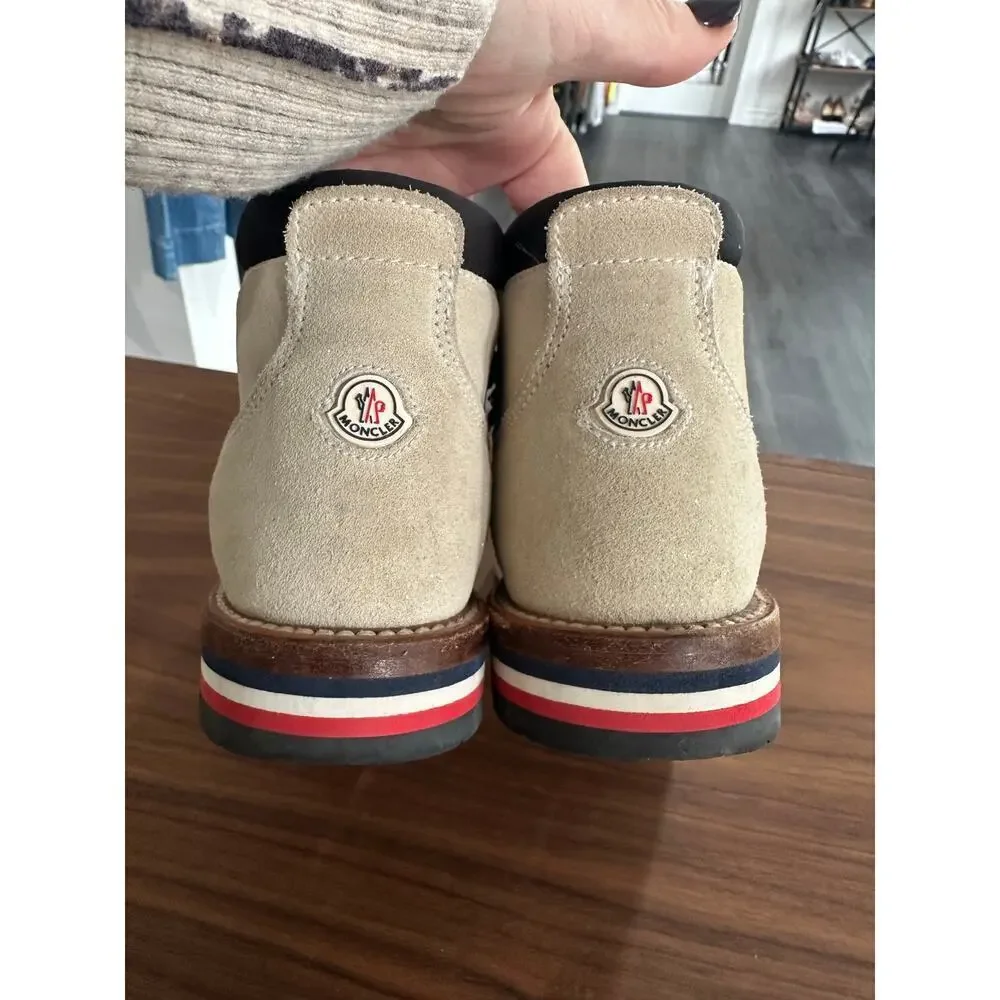 Moncler Blanche Shearling Lined Suede Ankle Boots Size 35(5)